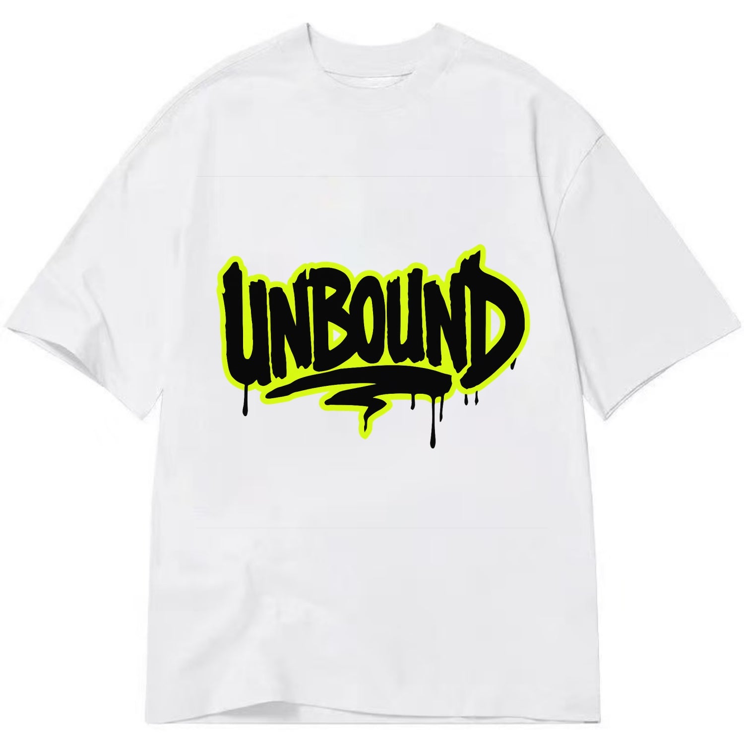 Bold typography design - "UNBOUND" - without limits, free from constraints - Classic T-shirt - White