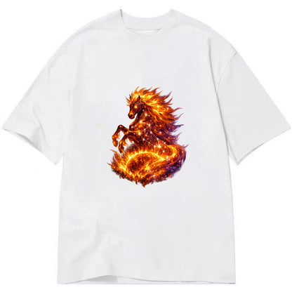 SOLAR FLARE | Horse emerging from the sun | Solar corona mane | Star power | - Classic T-shirt - White