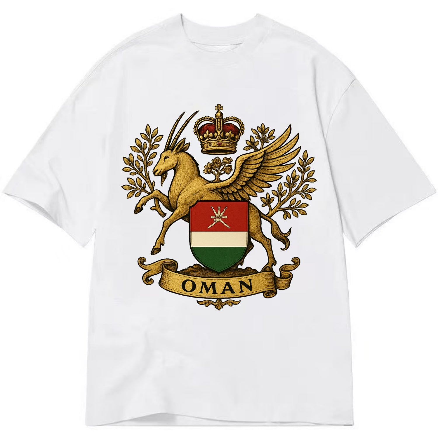 Oman Heritage Badge  - Classic T-shirt - White