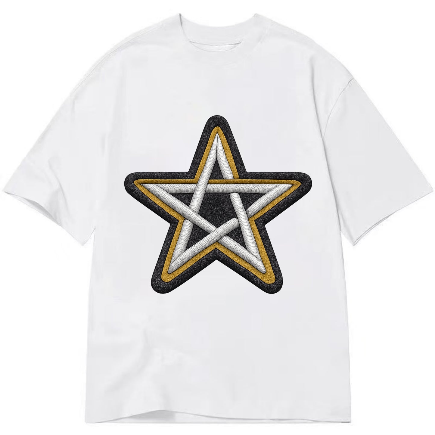 PENTAGRAM STAR - five point star in silver , protection - Classic T-shirt - White