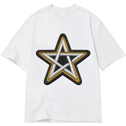 PENTAGRAM STAR - five point star in silver , protection - Classic T-shirt - White