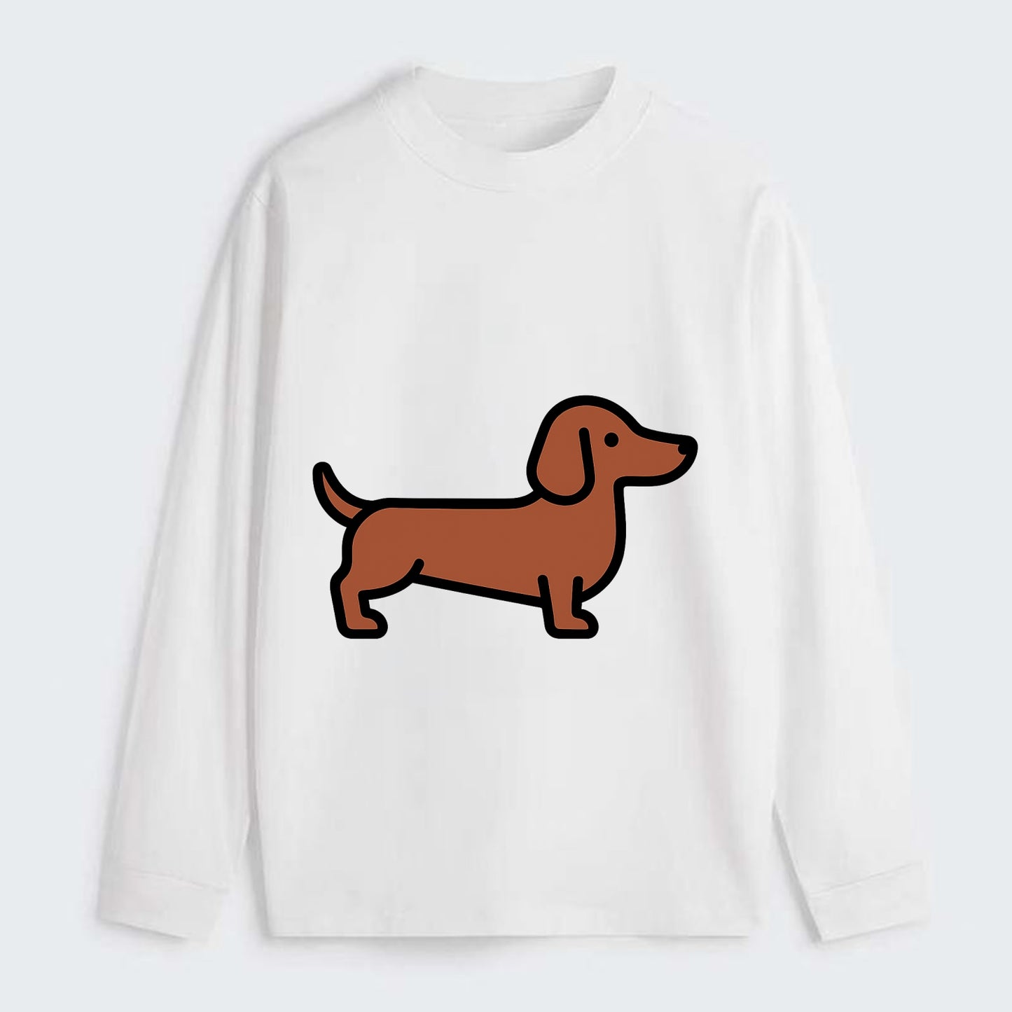 Dachshund - Red/brown smooth flat side profile - Classic Long Sleeve Shirt - White