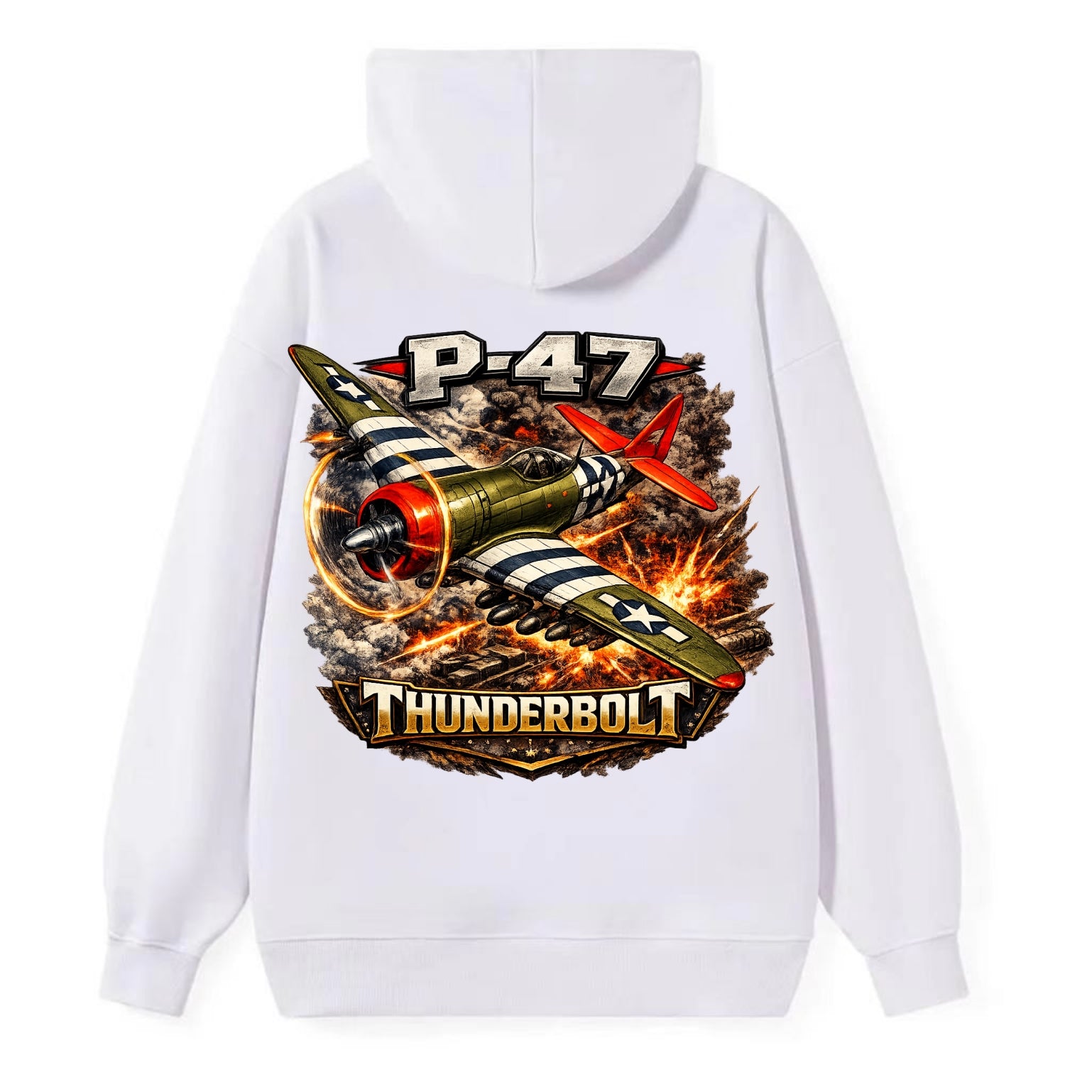 P 47 Thunderbolt - Classic Pullover Hoodie - White