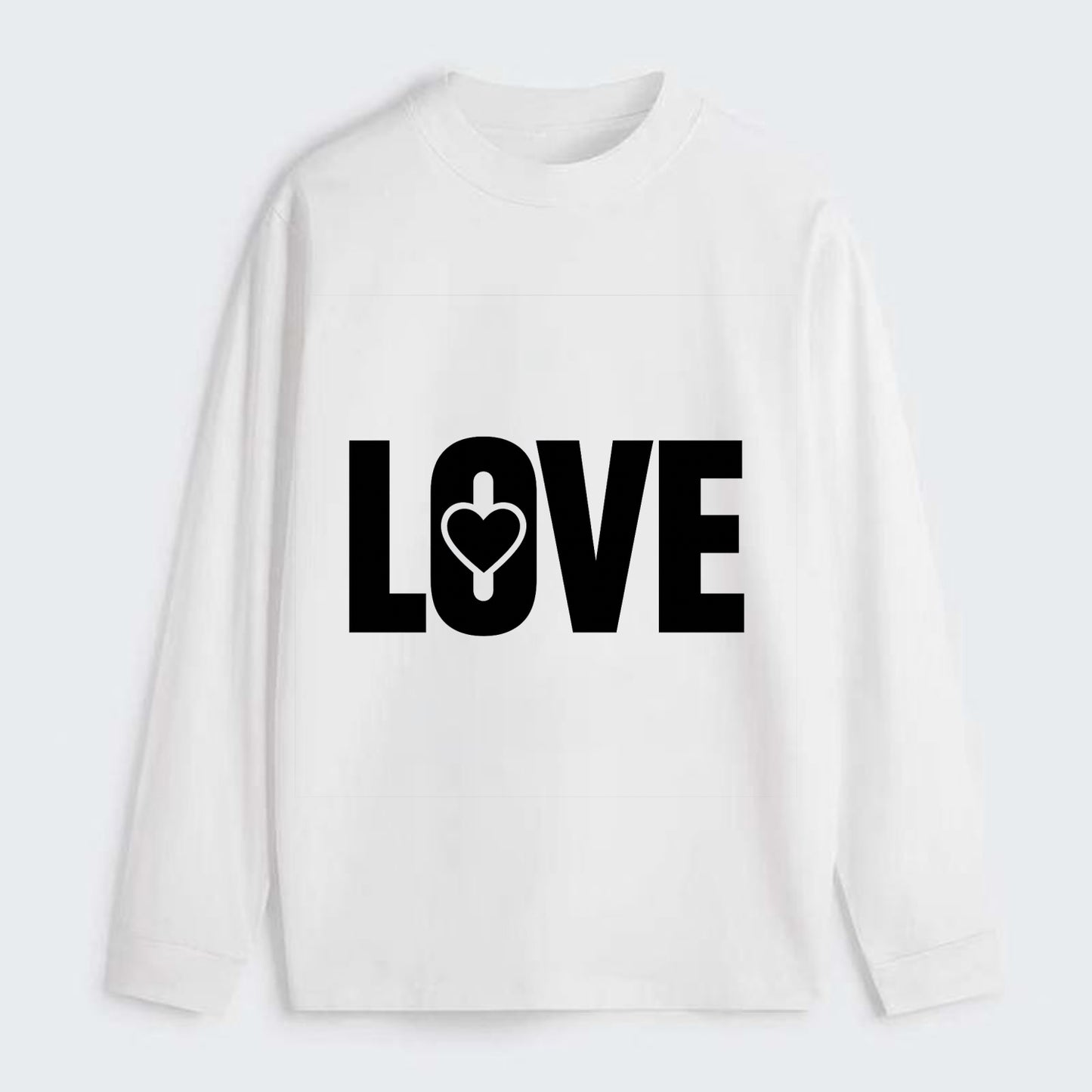 Bold typography design - "LOVE" - universal connection, heart centered - Classic Long Sleeve Shirt - White