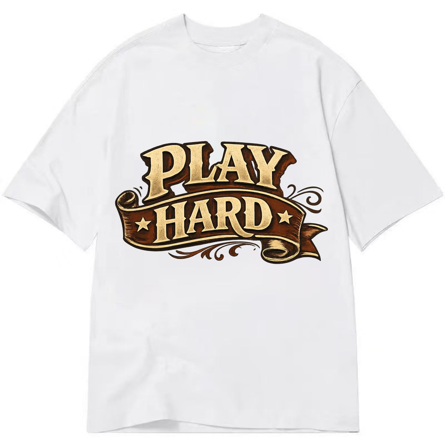 Bold typography design - "PLAY HARD" - giving your all, full effort - Classic T-shirt - White
