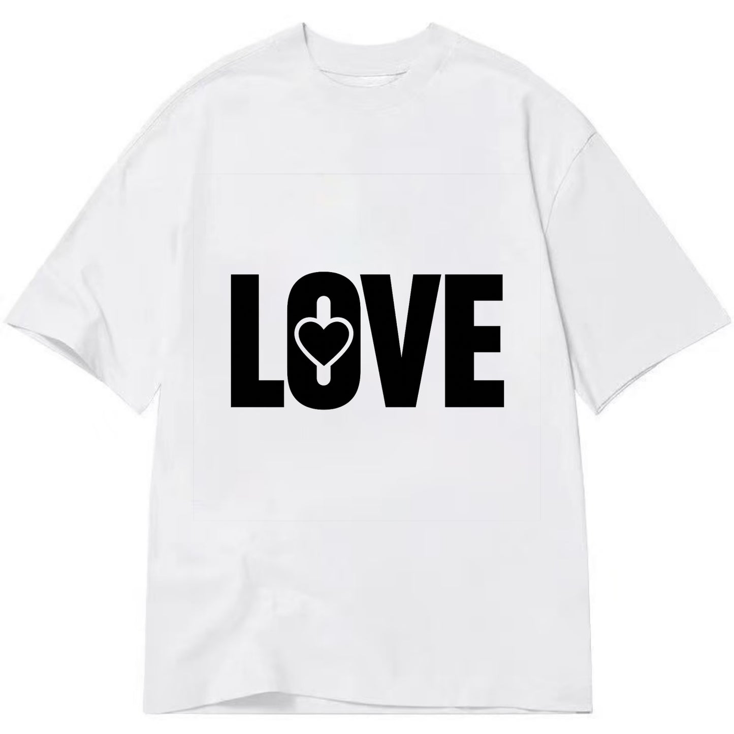 Bold typography design - "LOVE" - universal connection, heart centered - Classic T-shirt - White