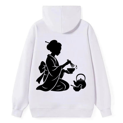 Geisha traditional tea ceremony - Classic Pullover Hoodie - White