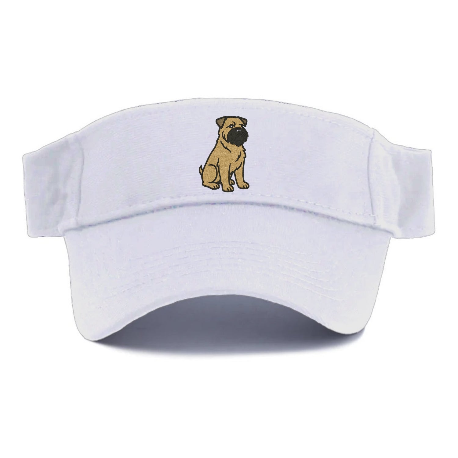 Bouvier des Flandres - Fawn rough coat embroidered design - Visor - White