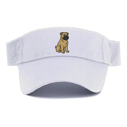 Bouvier des Flandres - Fawn rough coat embroidered design - Visor - White