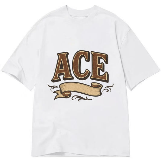 Bold typography design - "ACE" - expert, the best at something - Classic T-shirt - White