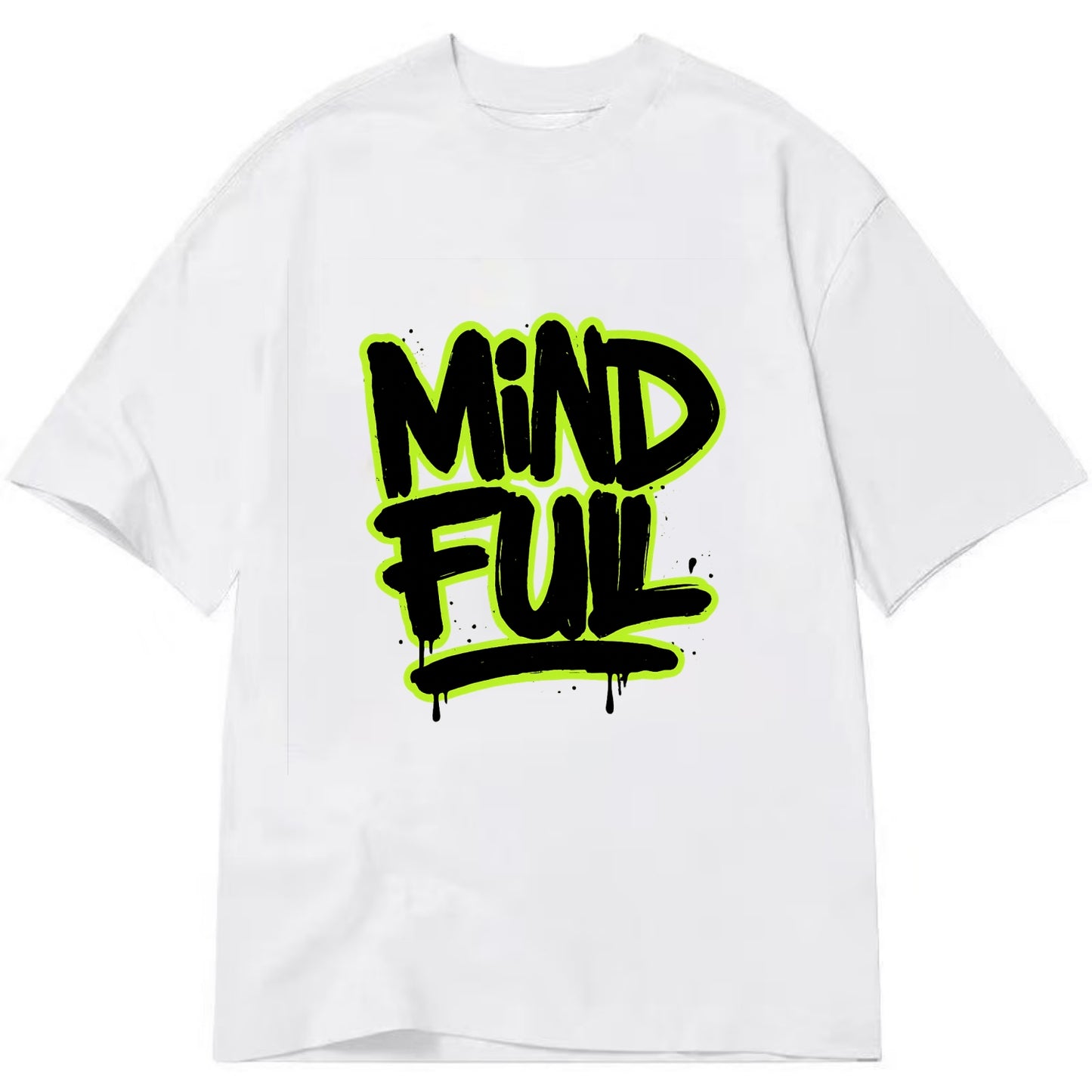 Bold typography design - "MINDFUL" - present awareness, conscious living - Classic T-shirt - White