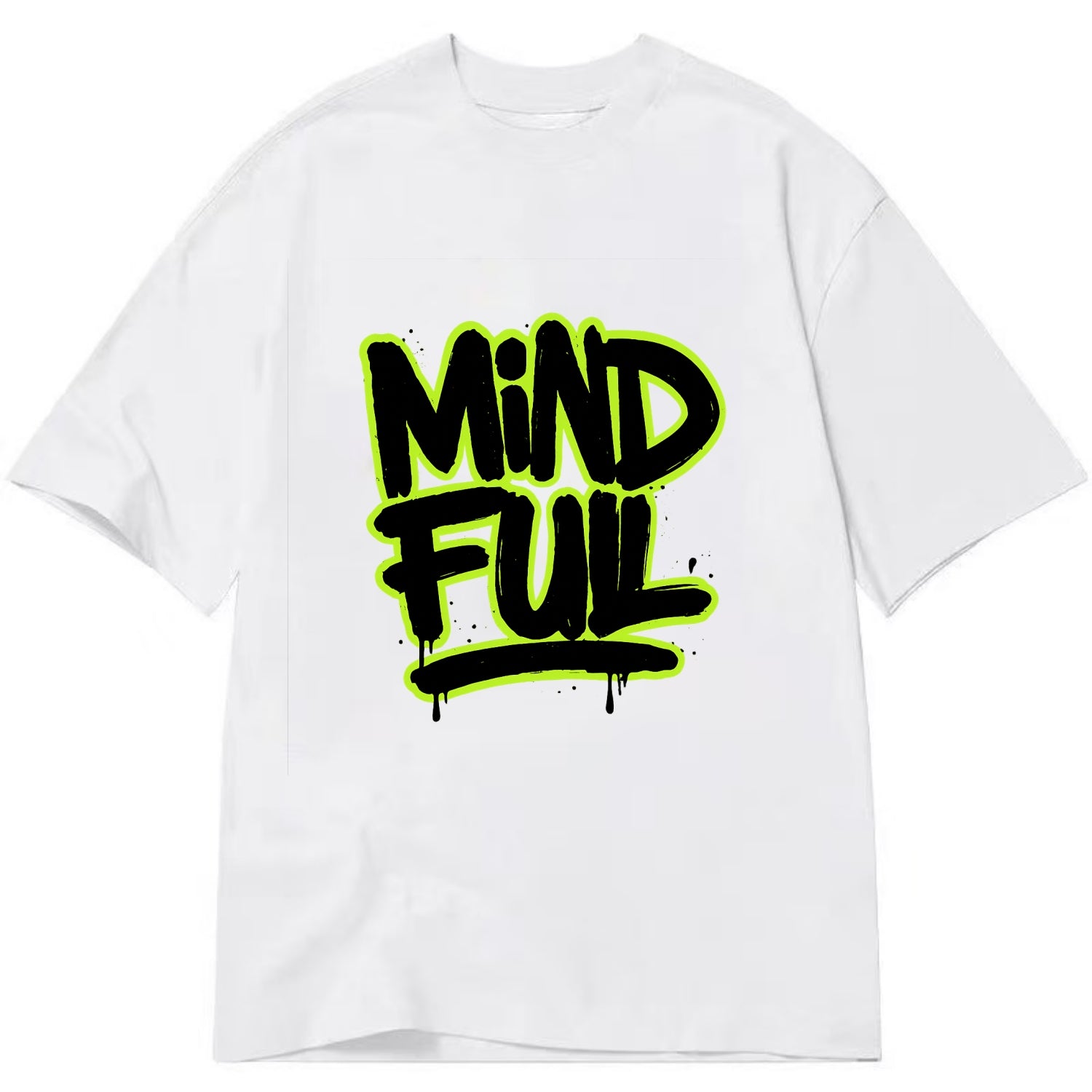 Bold typography design - "MINDFUL" - present awareness, conscious living - Classic T-shirt - White