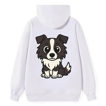 Border Collie - Intense stare sitting pose - Classic Pullover Hoodie - White