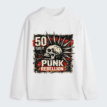 MOHAWK RISING | Spiked hair silhouette | Liberty spikes | Punk identity - Classic Long Sleeve Shirt - White