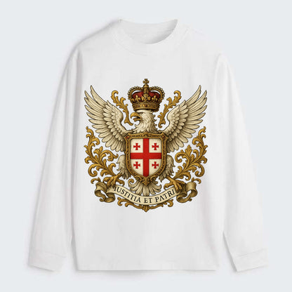 Georgia White Eagle Emblem - Classic Long Sleeve Shirt - White