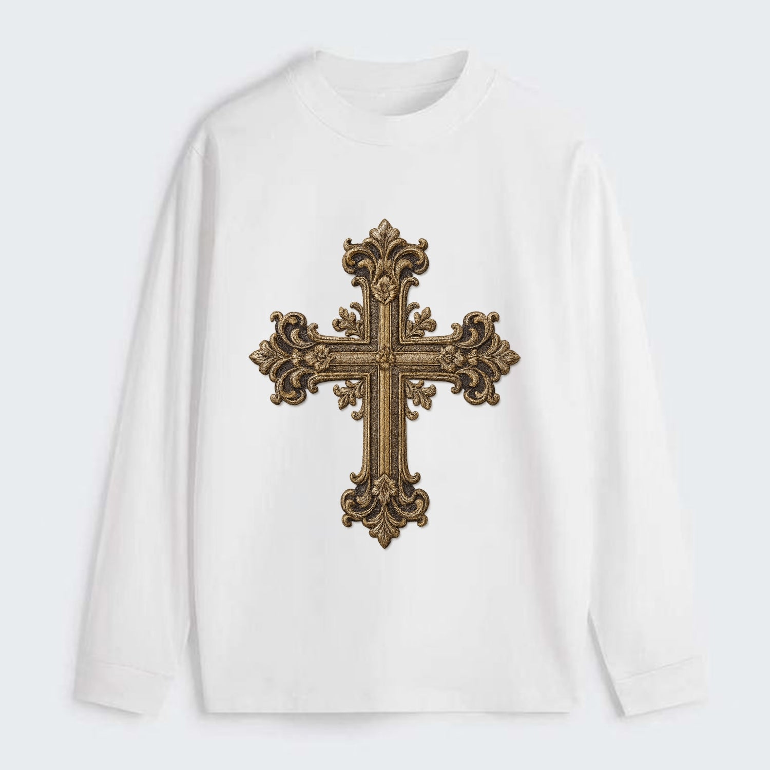 Victorian Cross  - Classic Long Sleeve Shirt - White