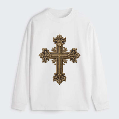 Victorian Cross  - Classic Long Sleeve Shirt - White
