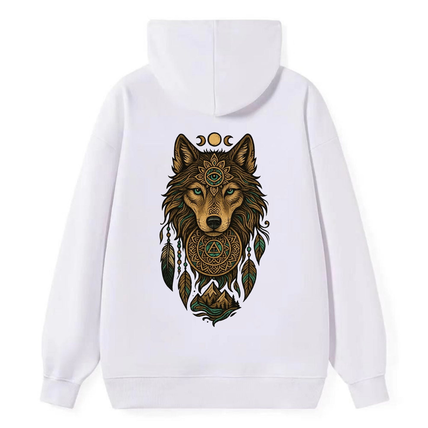 Tattoo Wolf Flash  - Classic Pullover Hoodie - White