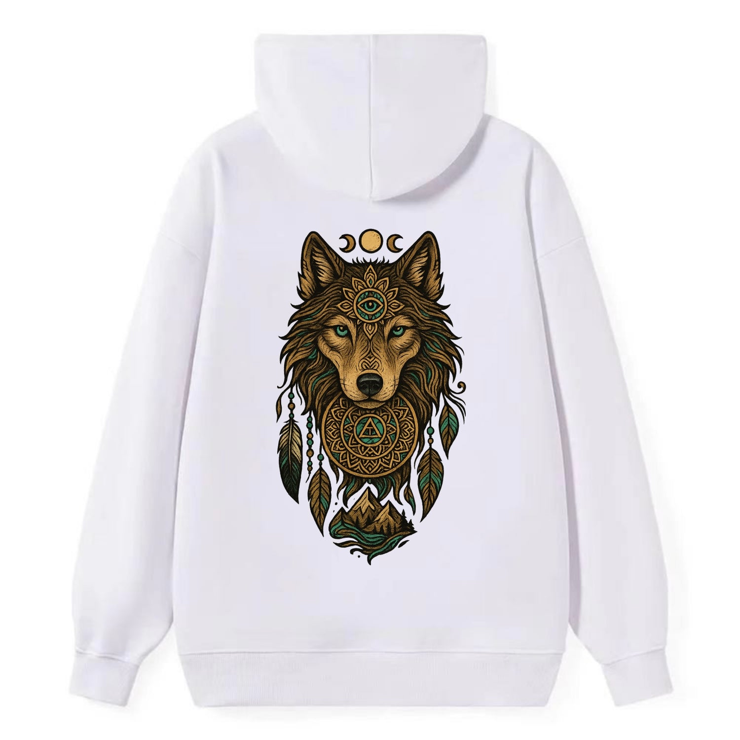 Tattoo Wolf Flash  - Classic Pullover Hoodie - White