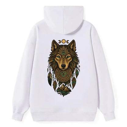 Tattoo Wolf Flash  - Classic Pullover Hoodie - White