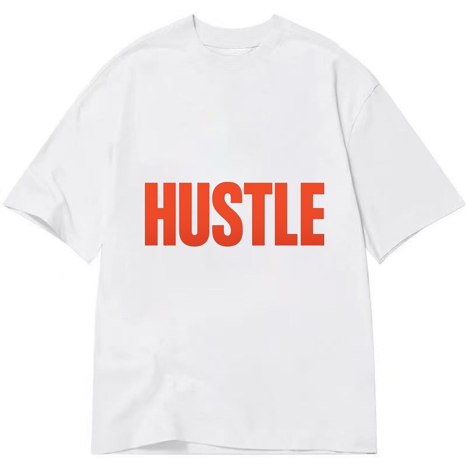 Bold typography design - "HUSTLE" - work hard, grind, chase dreams - Classic T-shirt - White