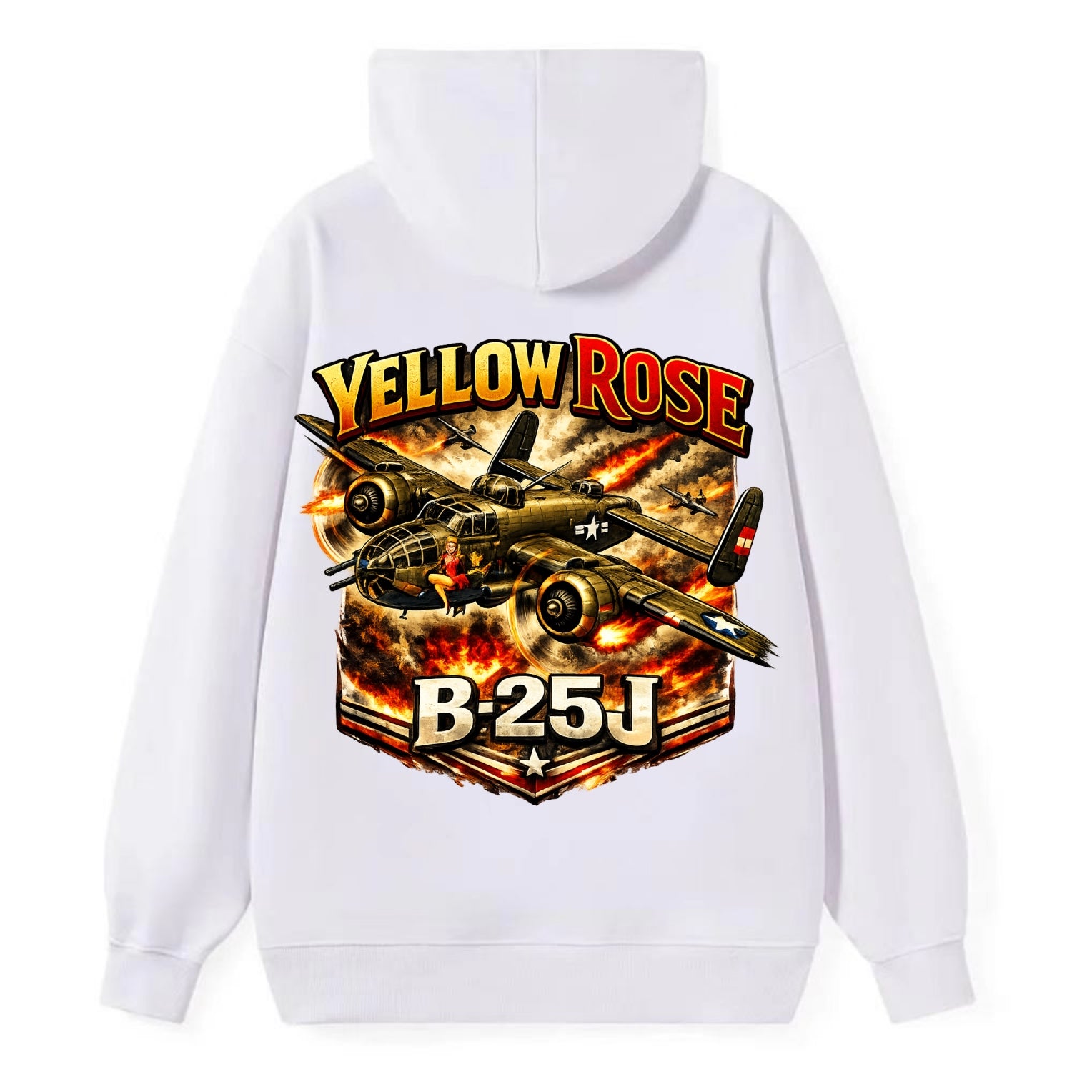 B 25j Yellow Rose - Classic Pullover Hoodie - White