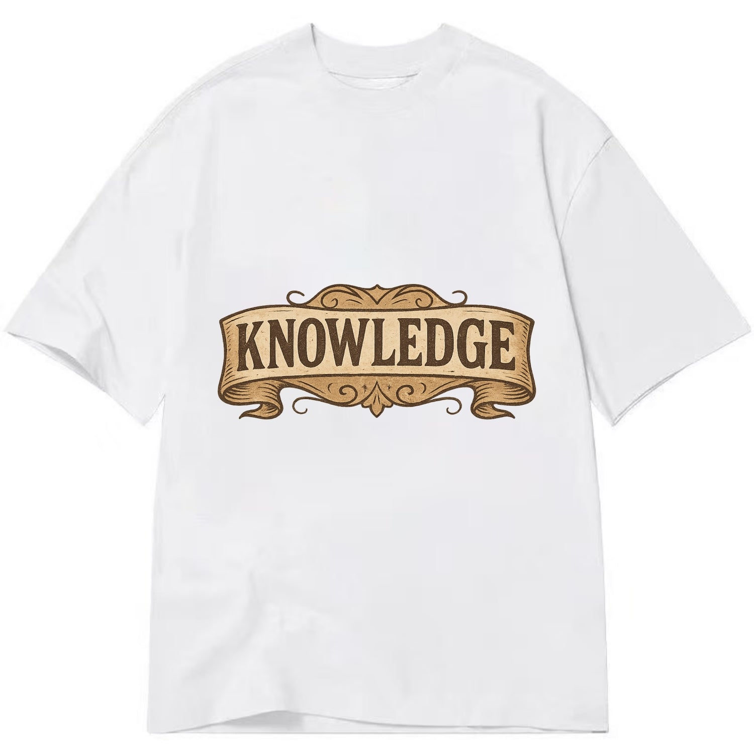 Bold typography design - "KNOWLEDGE" - learning, understanding - Classic T-shirt - White