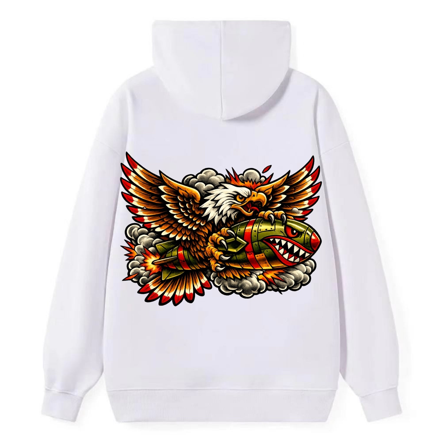 War Eagle Bomb - Classic Pullover Hoodie - White