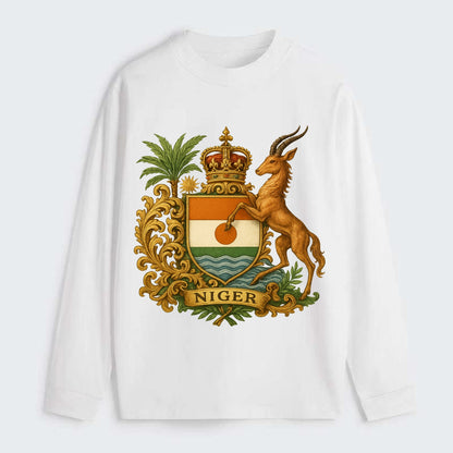 Niger Heritage Badge  - Classic Long Sleeve Shirt - White