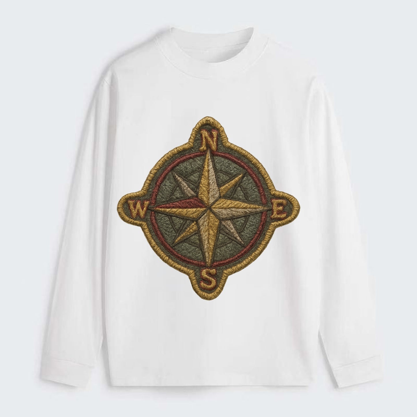 Compass rose with cardinal directions - explorer symbol - Classic Long Sleeve Shirt - White