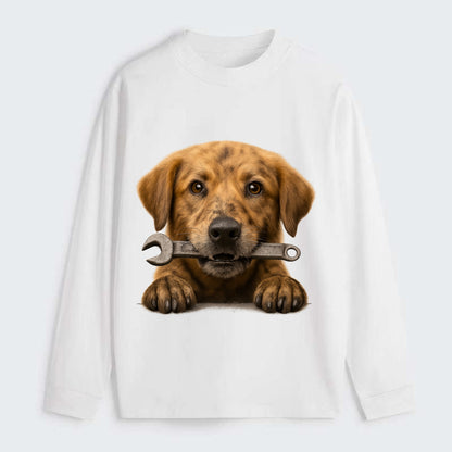 Mechanic Dog  - Classic Long Sleeve Shirt - White