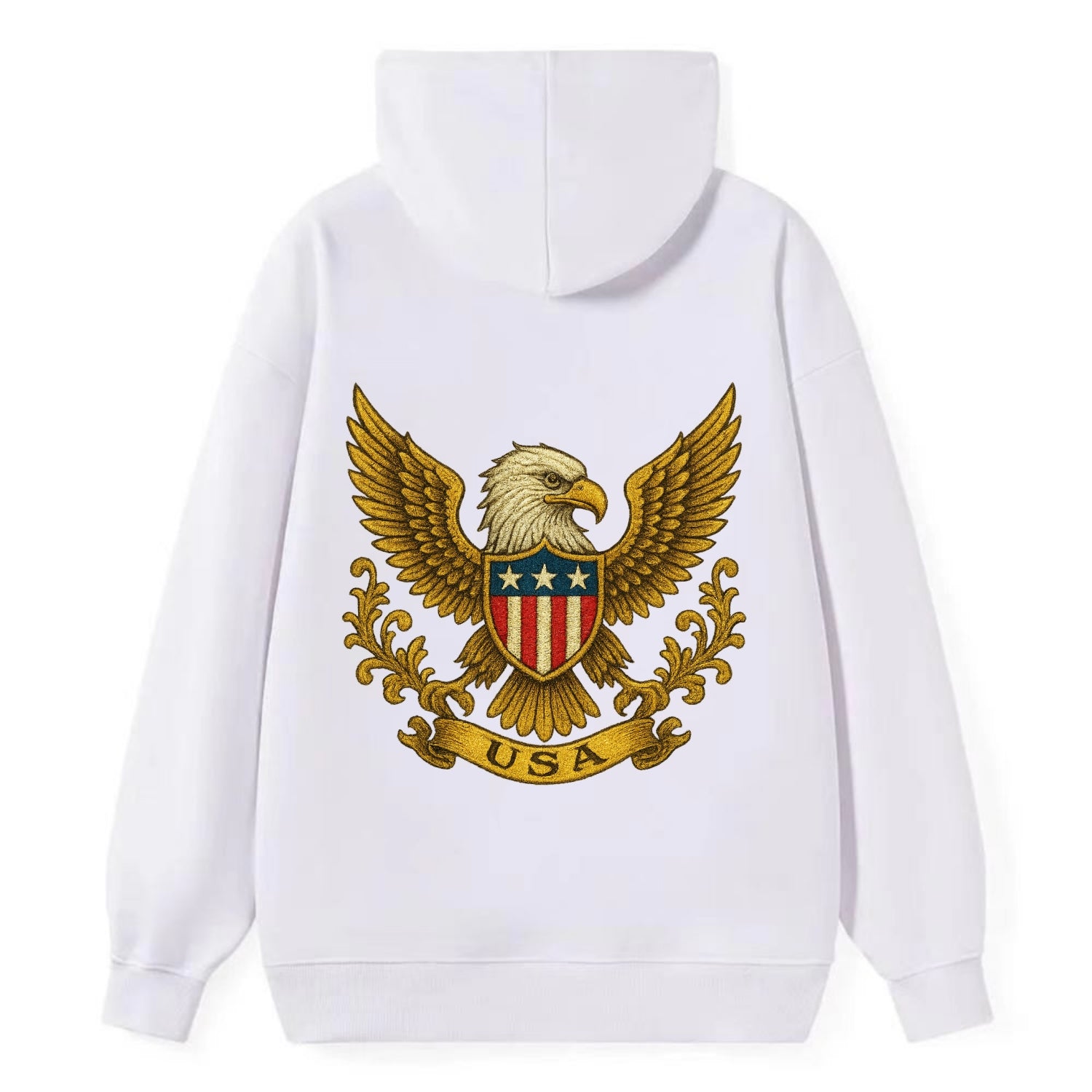 Usa Heritage Eagle Baseball Cap 2 - Classic Pullover Hoodie - White