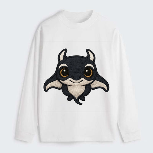Baby Manta Ray - dark with white markings, cephalic fins, gentle eyes, - Classic Long Sleeve Shirt