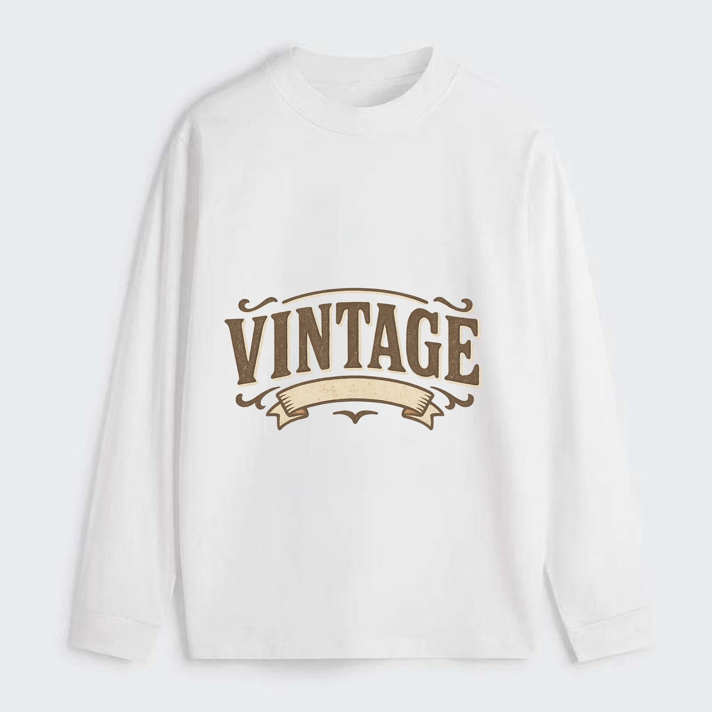 Bold typography design - "CENTERED" - aligned, focused, balanced within - Classic Long Sleeve Shirt - White