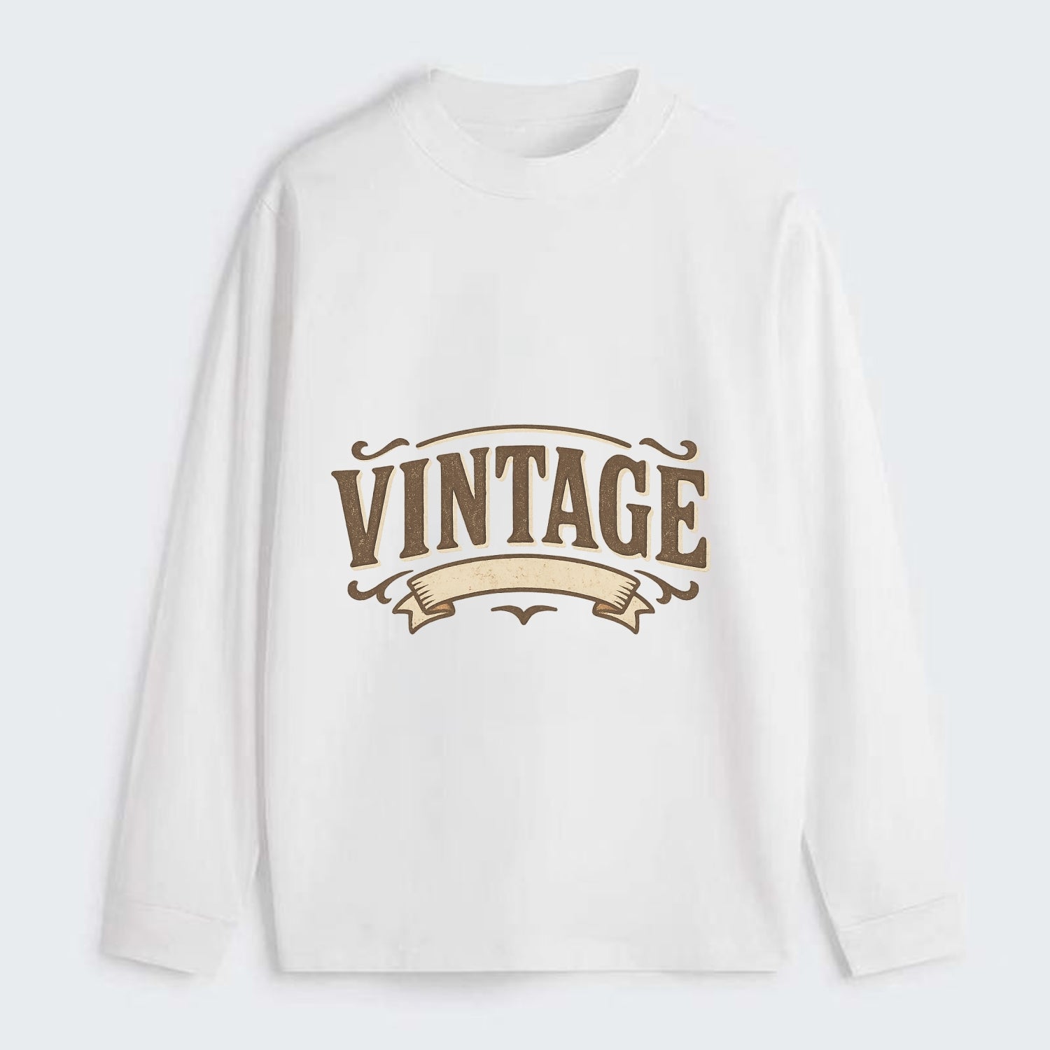 Bold typography design - "CENTERED" - aligned, focused, balanced within - Classic Long Sleeve Shirt - White