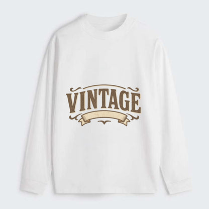 Bold typography design - "CENTERED" - aligned, focused, balanced within - Classic Long Sleeve Shirt - White