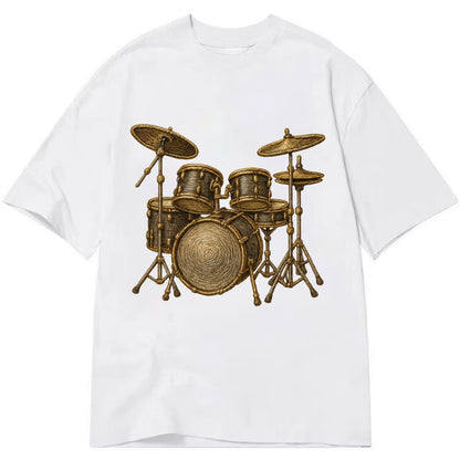 Drum Kit  - Classic T-shirt - White