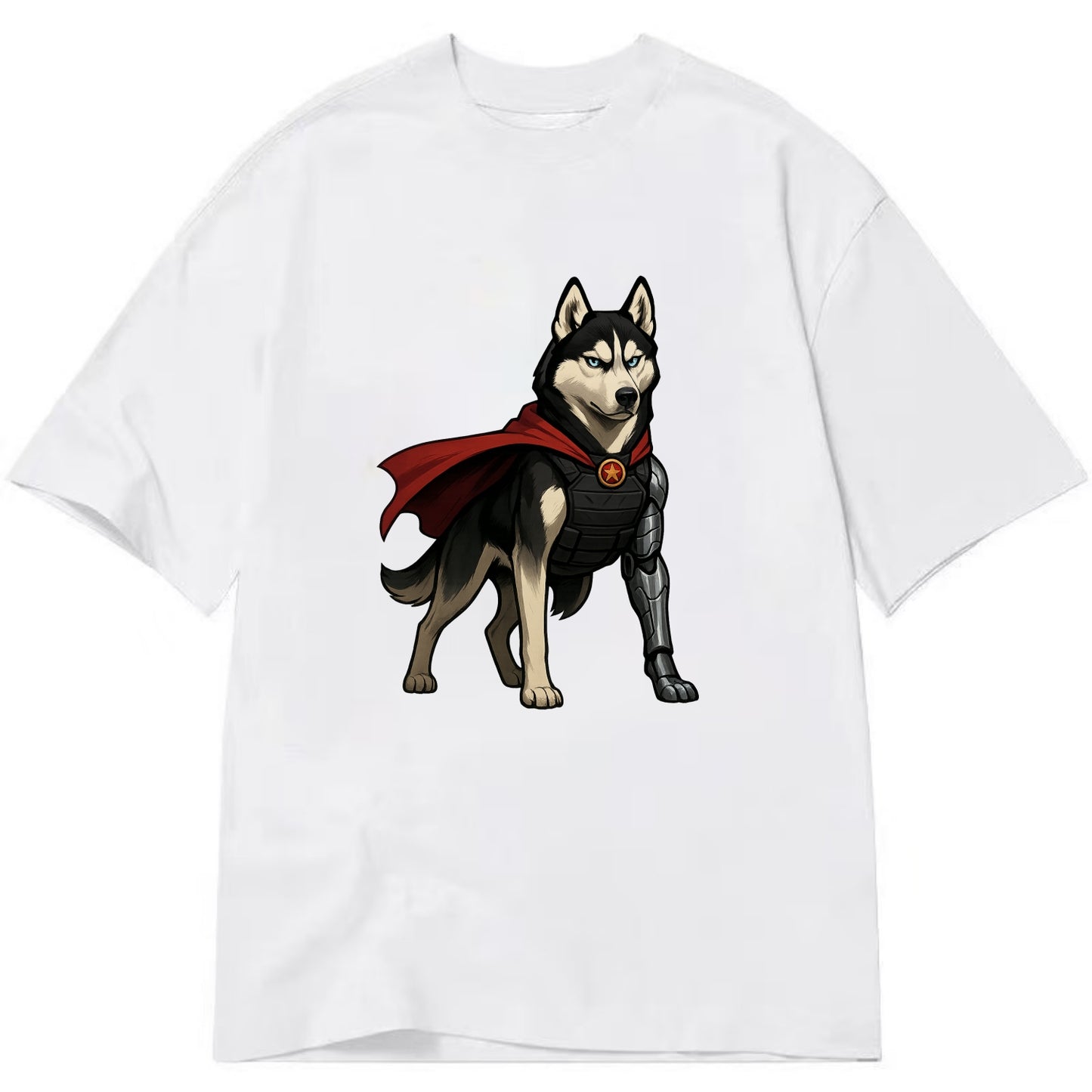 Siberian Husky Winter Soldier  - Classic T-shirt - White
