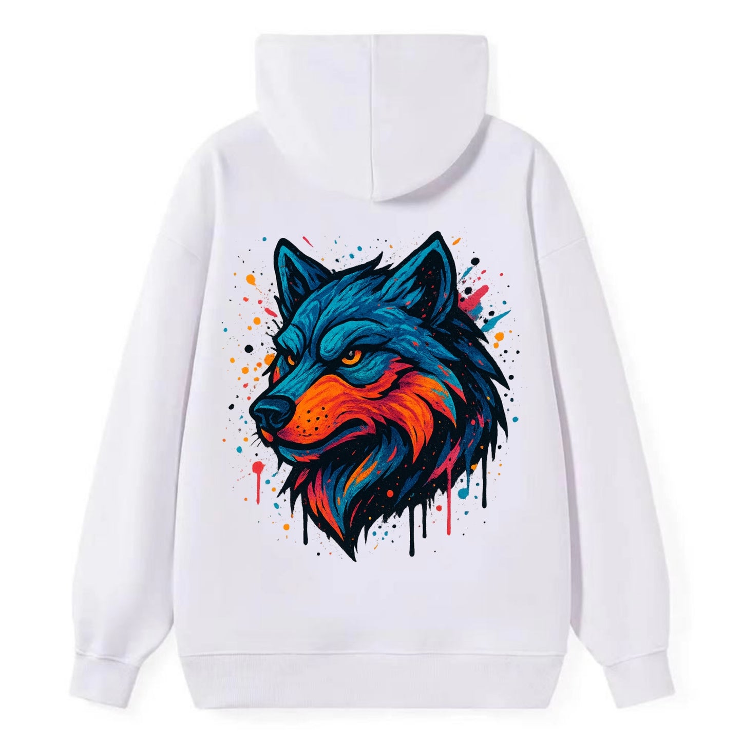 Velvet Wolf Royal  - Classic Pullover Hoodie - White