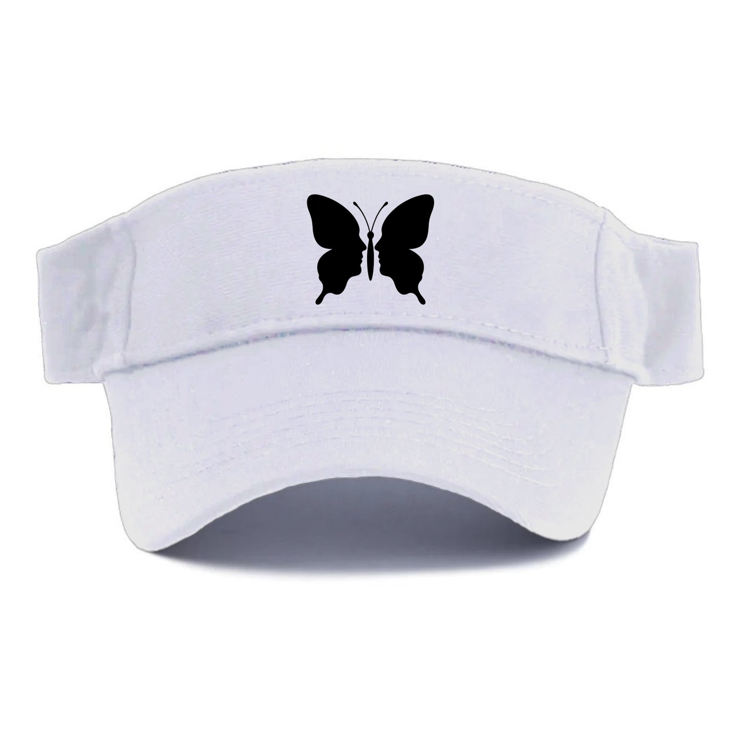 Butterfly wings - negative space reveals hidden faces or patterns - Visor - White