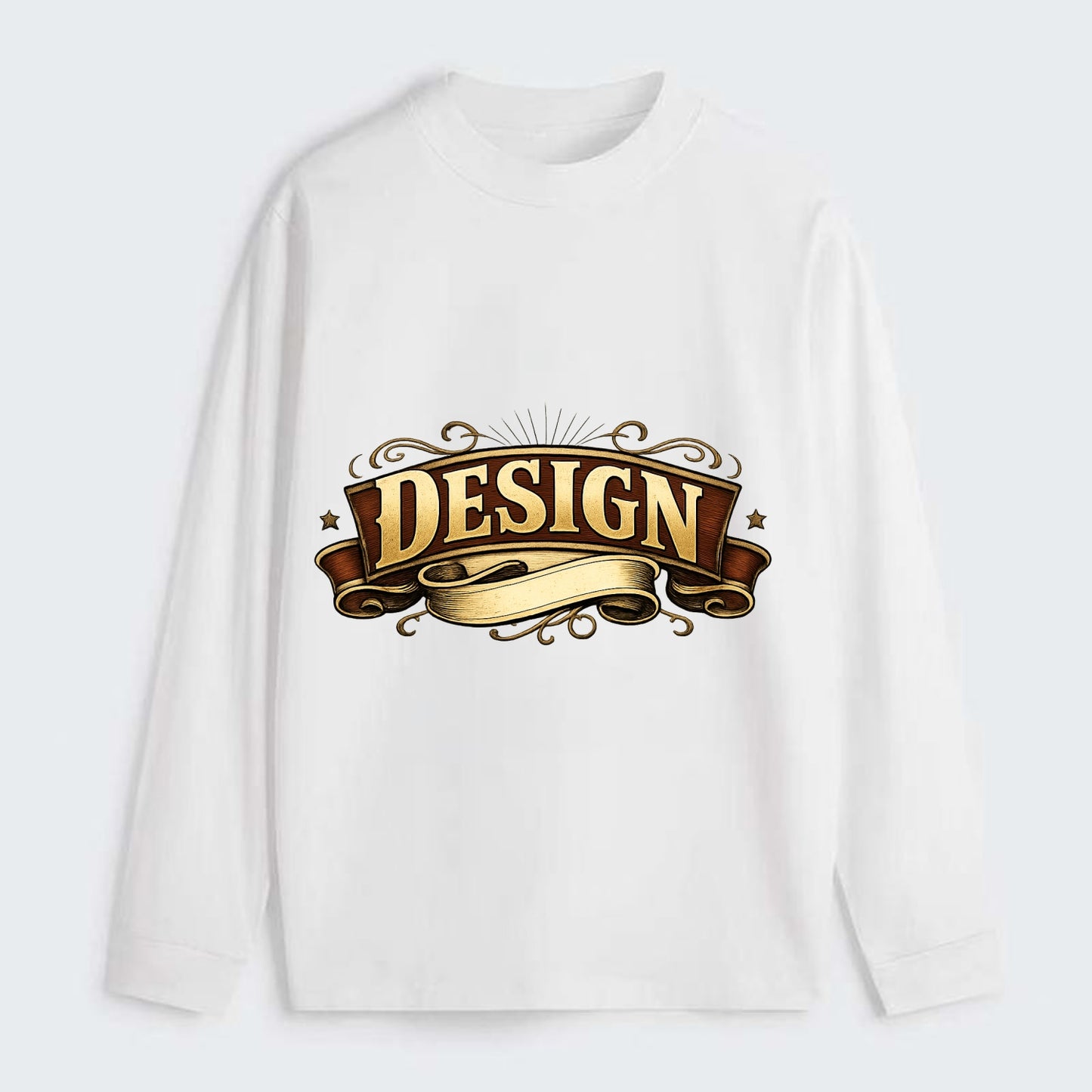 Bold typography design - "DESIGN" - intentional creation, aesthetic - Classic Long Sleeve Shirt - White