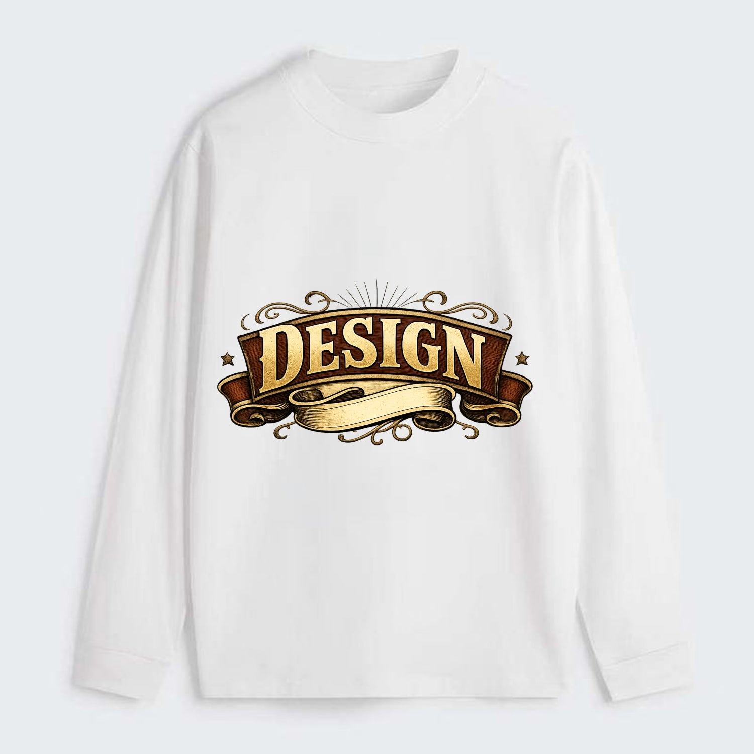 Bold typography design - "DESIGN" - intentional creation, aesthetic - Classic Long Sleeve Shirt - White
