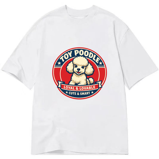 Elegant Poodle Emblem - Classic T-shirt - White