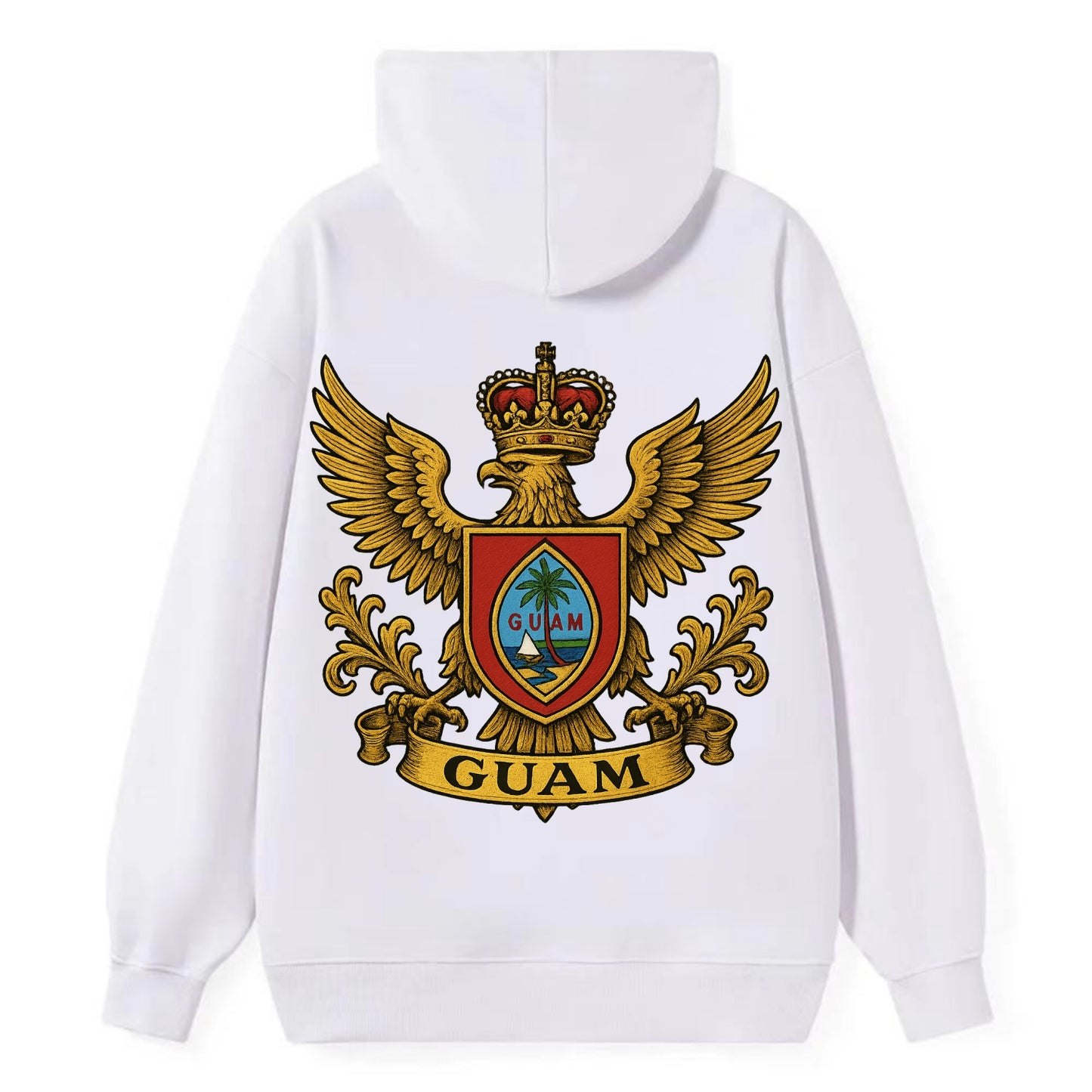Guam Heritage Badge  - Classic Pullover Hoodie - White