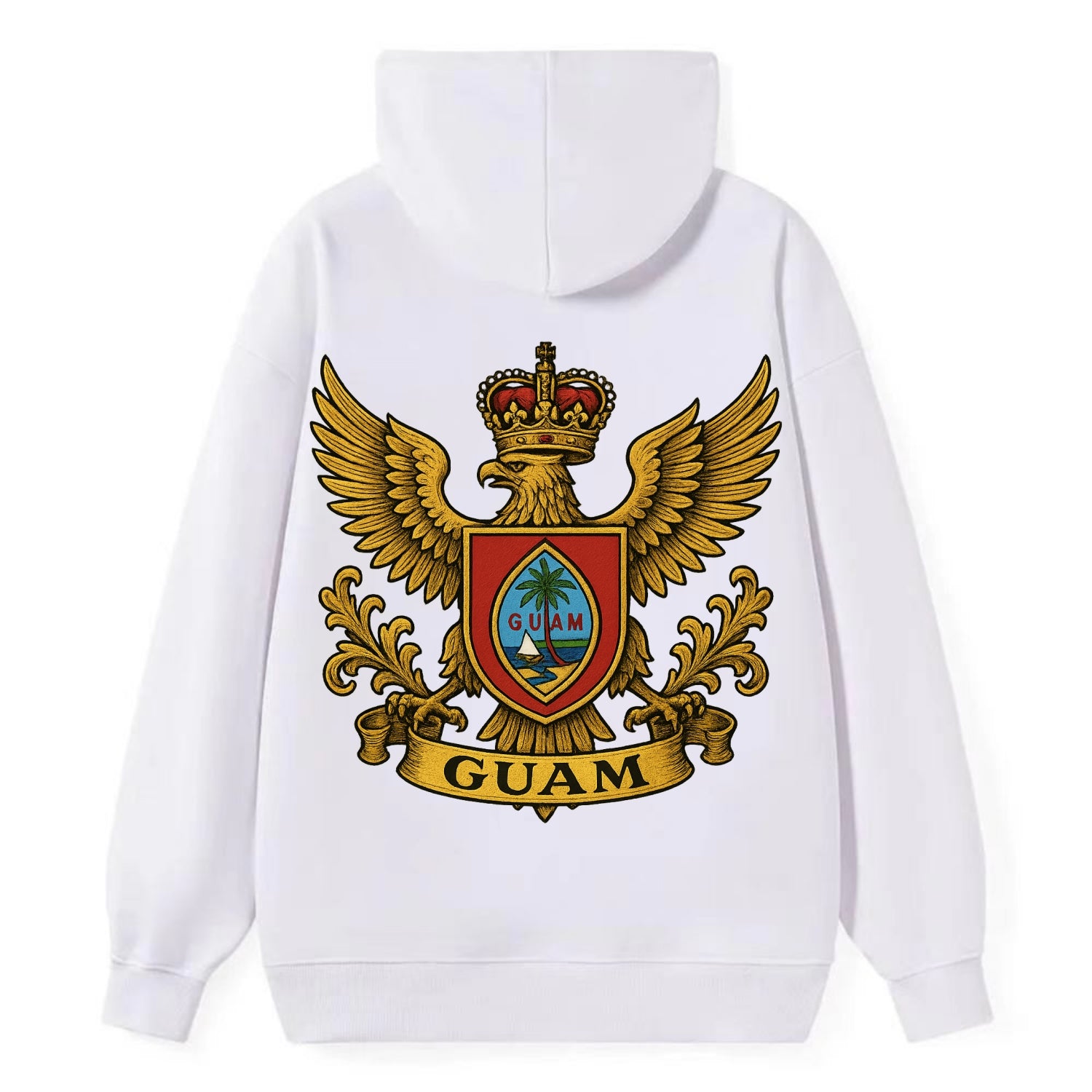 Guam Heritage Badge  - Classic Pullover Hoodie - White