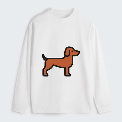 Vizsla - Rust colored flat side profile - Classic Long Sleeve Shirt - White