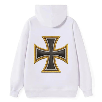 Teutonic Cross  - Classic Pullover Hoodie - White