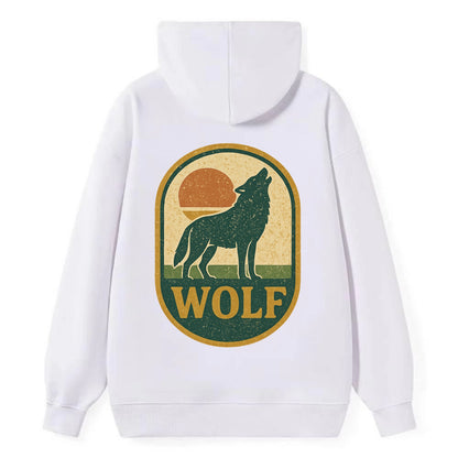 Carbon Fiber Wolf  - Classic Pullover Hoodie - White