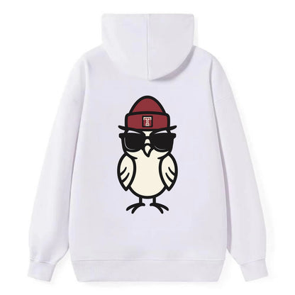 Philadelphia Owl wearing Temple beanie with T patch - Classic Pullover Hoodie - White