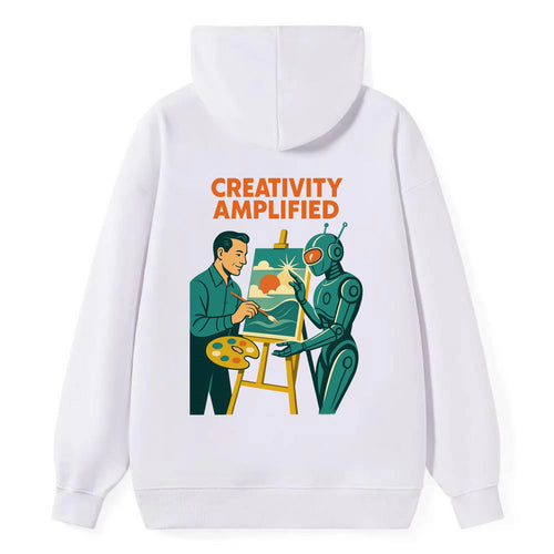 Artist and AI creating beautiful masterpiece together - Creativity - Classic Pullover Hoodie